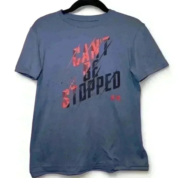 Under Armour Boys' "Can't Be Stopped" Blue T-Shirt Size Medium - Picture 1 of 4